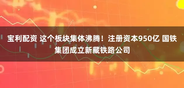 宝利配资 这个板块集体沸腾！注册资本950亿 国铁集团成立新藏铁路公司